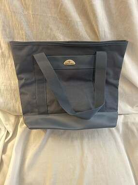 Samsonite Navy Blue and Grey Canvas Utility Tote Bag